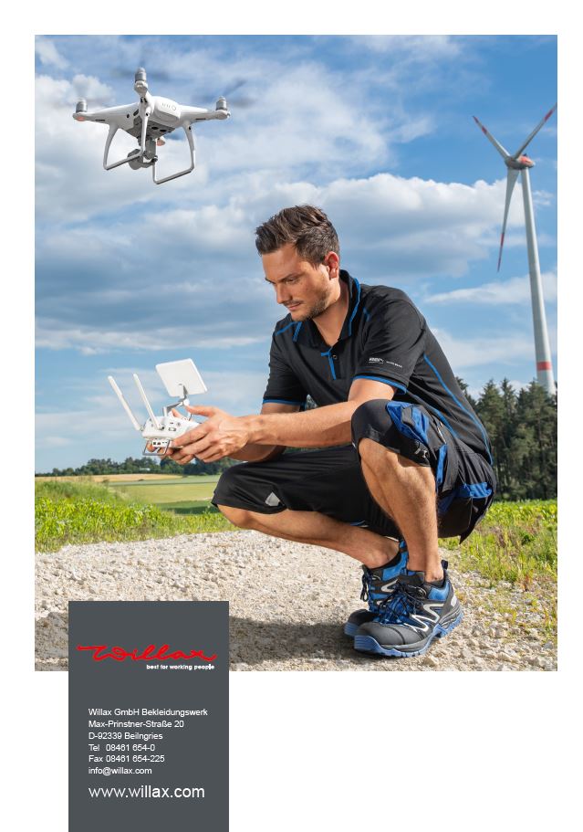 Fotoshoot im Windpark mit Drohne